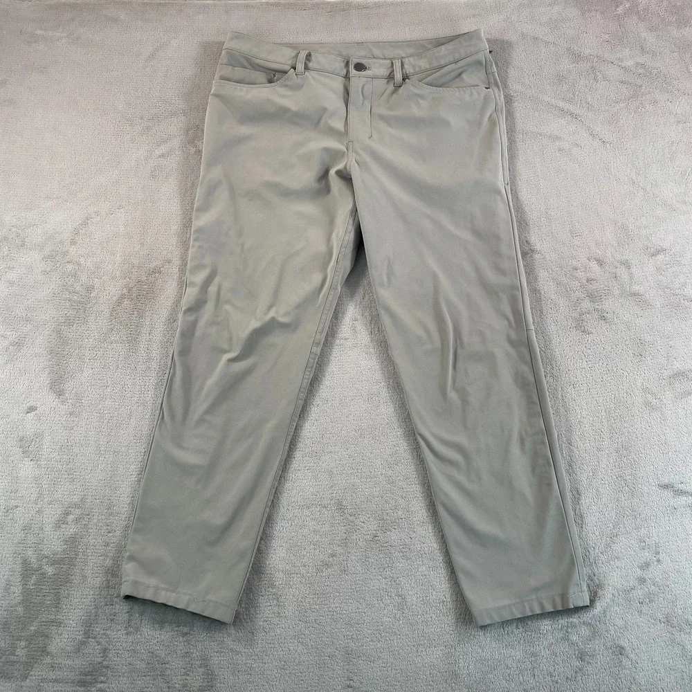 Lululemon ABC‎ Pants Men 34x27 (Tag 32) Riverstone Slim Performance Warpstreme